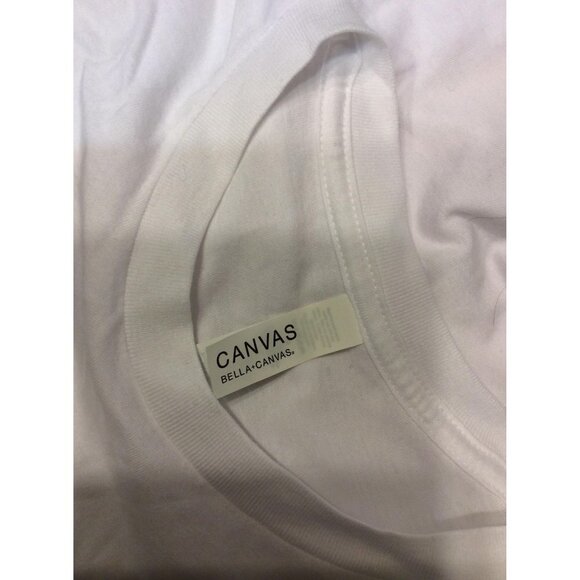 BELLA Canvass White Round Neck Sassy Tshirt Short Sleeve S - Picture 3 of 4